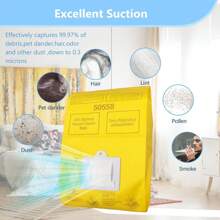 25 件装 BEBEMOR 高性能真空吸尘器替换过滤袋 - 兼容 Kenmore C/Q 型号 50555/50557/50558 和 Panasonic C-5/C-18 型号 - 高端品质保证 - 黃色 - 查看 4