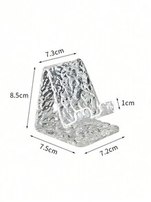 1pc Acrylic Glacier Texture Transparent Phone/Tablet Stand, Portable, Sturdy, Thick, Holder - Multicolor - View 5