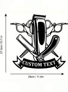 Logotipo de Parede de Metal Vintage Personalizado para Barbearia, Etiqueta de Nome de Barbeiro, Rótulo de Metal Personalizado para Barbearia, Arte de Parede de Metal para Salão de Beleza, Decoração de Parede da Barbearia, Presente para Cabeleireiro, Dia dos Namorados, Decoração do Dia dos Namorados