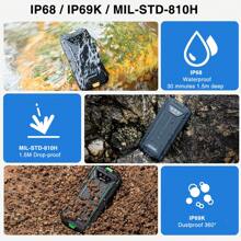 DOOGEE S41 MAX Rugged Smartphone 2024, 16GB + 256GB/SD 1TB Android 13 Rugged Phone Unlocked, Rugged Cell Phone 6300mAh, 5.5" HD+, 4G Dual SIM, IP69K Waterproof Mobile Phone, NFC/WiFi/OTG - Black - View 5