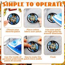 10-48入組卡通骷髏刺繡布補片，適用於衣服、背包、裝飾和維修 - 彩色 - 查看 9