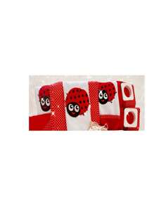 LADYBUG EMBROIDERED KITCHEN SET KIT WITH WINDOW CURTAIN 10 PIECES - 紅色 - 查看 2