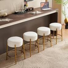 HomyGoods Furniture, 24" Tall, Round Bar Stools, Set Of 2 - Contemporary Upholstered Dining Stools For Kitchens, Coffee Shops And Bar Stores - Includes Sturdy Hardware Support Legs Kitchen Barstools