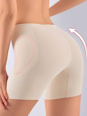 女士无缝加垫塑身内裤，丰臀、紧致腹部，薄丝滑冰纤维，带泪珠泡沫垫