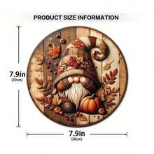 1 个 8 * 8 英寸丰收节小矮人向日葵枫叶南瓜足球感恩节装饰万圣节装饰圆形木制节日装饰墙面装饰门装饰窗饰秋季家居装饰卧室装饰丰收节派对装饰 - 多色 - 查看 5