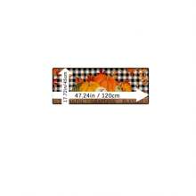 1pc Autumn Pumpkin Print Carpet, Thanksgiving Pumpkin & Maple Leaf Checkered Rug For Kitchen, Living Room, Entryway, Decorative Machine Washable Non-Slip Floor Mat, Great Fall Gift For Family & Friends
