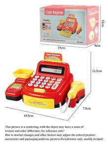 1 caja Juguete de caja registradora, juguete de casa de juegos para niños, simulador de escáner de caja registradora de supermercado con luces y sonidos, juguete educativo para niños y niñas de 3+ años, set de regalo (algunos accesorios son aleatorios, baterías no incluidas) - Rojo - Ver 11