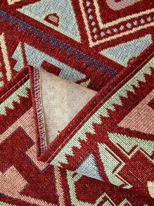 1pc Geometric Pattern Bohemian Style Sofa Cover, Modern  Sofa Cushion, Suitable For Living Room, All Seasons - Red - View 11