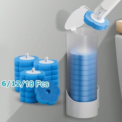 Disposable Toilet Brush With 6/12/18 Refills Toilet Bowl Cleaner, Toilet Cleaning Supplies, Toilet Brush With Holder For Deep Cleaning And Hygienic Bathroom Maintenance