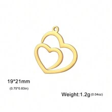 5pcs/Set Stainless Steel Heart Shaped Pendant For Necklace, Earrings, Hat, Brooch Making, Valentine's Day Gifts Diy Crafts