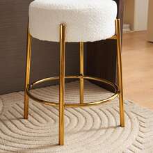 HomyGoods Furniture, 24" Tall, Round Bar Stools, Set Of 2 - Contemporary Upholstered Dining Stools For Kitchens, Coffee Shops And Bar Stores - Includes Sturdy Hardware Support Legs Kitchen Barstools