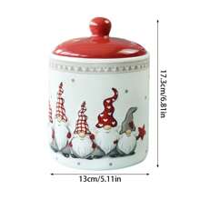 Nordic Stitching Santa Claus Bowls And Plates Tableware Set Embossed Sealed Jar Spice Jar Western Ceramic Flat Plate Cup Christmas Tableware Set,School Supplies