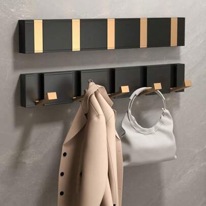 1pc Heavy Duty Folding Wall Hook Organizer - Space-Saving - Multipurpose Coat, Towel, Key & Cloth Holder - Easy Mount For Bathroom, Back Door & Closet Use,His Comments, Hanging His Bag, Hangers, Interests, Relationships, Wall Shelves, Wall Hangers, Adhesives, Door Hooks, Wall Stickers, Comments Bathroom Accessories Bathroom Tools