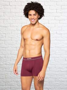 Kit 2 Lupo Men's Boxer Briefs Original Microfiber Box - 酒紅色 - 查看 6