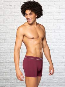 Kit 2 Lupo Men's Boxer Briefs Original Microfiber Box - 酒紅色 - 查看 7