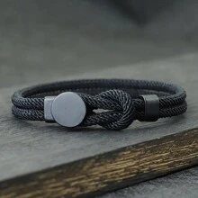 51Luckind Men Rope Bracelet Hand Leisure Accessories 4mm Cord Bracelet Gift For Husband Boyfriend Cool Biker Matching Bracelet - Men's Personalized Bracelet - View 8