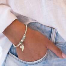 Customized Women's Tree Leaf Bracelet With April Birthstone White Crystal, Personalized Engraved Name & Date, Gold/Silver Stainless Steel Bohemian Elegant Bracelet, Mother's Day Gift