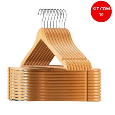 Cabides De Madeira Marfim Premium Para Roupas Calça