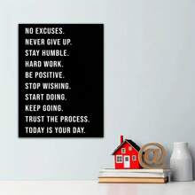 1 Leinwand Hängende inspirierende, motivierende Wandkunst Poster - Positive Zitate für Büro, Fitnessstudio, Wohndekoration - Ermutigungs-Geschenk - Positive Zitate für Wanddekoration - Unternehmer Wandkunst Bilder - Verschiedenfarbig - Übersicht 9