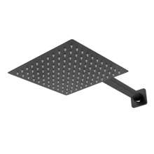 Concealed Shower Fitting Set 25x25cm Black/Silver Square Anti-Scalding Shower Set With Rain Shower Hand Shower - Black - View 11