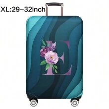 Capas de bagagem, capas de porta-malas, capas contra poeira, 18-32 polegadas, protetor, resistente a arranhões, impressão de corpo inteiro, mala de viagem, capa protetora lavável, acessórios de viagem, suprimentos de bagagem, moda, flor roxa, bolsa para escola, acessórios escolares, material escolar