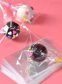 SikeSike 100个/200个装棒棒糖包装袋，糖果袋，蛋糕袋，透明玻璃纸糖果袋，适用于棒棒糖、蛋糕棒棒糖、糖果、巧克力和饼干，厨房用品，厨房用具，厨房配件，家用厨房用品 - 無色 - 查看 12