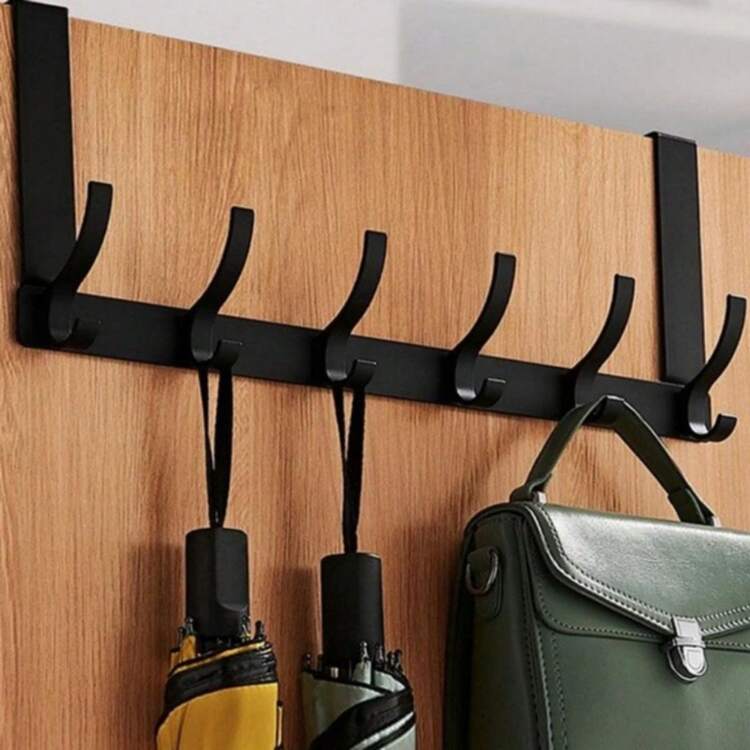 1pc Over The Door Hanger With Hook, Easy To Install, No Need To Punch Holes Hanging Metal Over The Door Hanger, For Hats, Keys, Home Space Saving Storage, For Entrance, Bathroom, Bedroom, Home, Dormitory