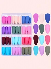 288Pcs/Set Matte Plain Color Nail Art Stickers Press On Nails Nail Supplies Nails - Multicolor - View 9