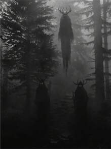 1 件万圣节黑暗学院派艺术黑死病海报印刷品适用于客厅家居装饰北欧哥特式恐怖女巫帆布画墙画无框架 - 彩色 - 查看 39