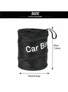 Multi-Function Car Trash Can, Spiral Shaped Garbage Can, Collapsible Car Litter Bin, Car Trash Organizer - Black - View 5