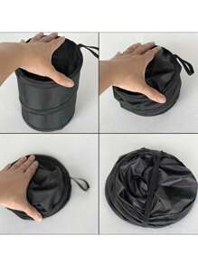 Multi-Function Car Trash Can, Spiral Shaped Garbage Can, Collapsible Car Litter Bin, Car Trash Organizer - Black - View 7