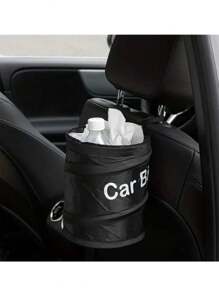 Multi-Function Car Trash Can, Spiral Shaped Garbage Can, Collapsible Car Litter Bin, Car Trash Organizer - Black - View 4