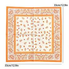 24/48/96 件橙色花卉图案餐巾，波西米亚风格，节日，旅行，设计，柔软的一次性餐具，派对装饰餐巾，节日、生日、聚会、餐桌装饰的最佳选择 - 彩色 - 查看 2