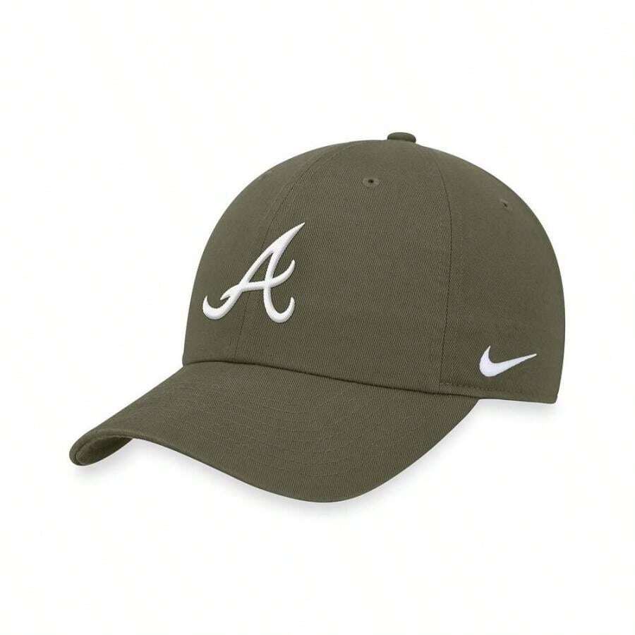 Nike Gorra ajustable del club de los Atlanta Braves de color oliva para hombres - Aceituna - Ver 1
