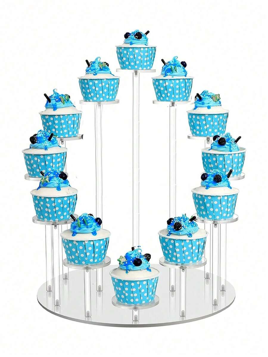 1 件 12 层迷你珠宝展示架亚克力珠宝收纳架圆形珠宝立架珠宝支架适用于项链、戒指、耳环、手表、珠宝收纳托盘 - 無色 - 查看 1