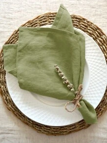 6/12/300pcs Vintage European Style Solid Color Simple Soft Absorbent Hotel Restaurant Home Party Decorative Napkins, Tablecloths, Dish Towels