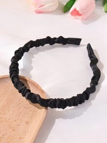Set de 3 diademas con perlas artificiales, frescas y sencillas - Negro - Ver 4