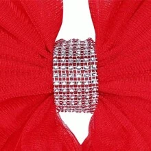 圣诞节入口装饰蝴蝶结套装，超大号欧根纱蝴蝶结，带水钻亮片，红色双层豪华套装，欧根纱全边缘装饰薄纱花，圣诞节和万圣节花环，窗帘，蝴蝶结尺寸约 60*80CM，欧根纱全边缘超长超宽 75*750CM，配有 6 个夹子，蝴蝶结是预制的，只需用夹子固定在欧根纱上，易于使用 - 彩色 - 查看 5