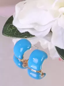 1 Pair Fashionable Simple Half C Stud Earrings