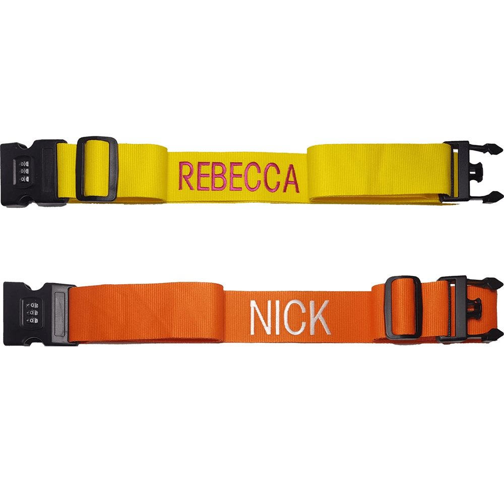 Spersonalizowany pasek do bagażu 180 cm x 5 cm do walizki z Twoim imieniem/tekstem