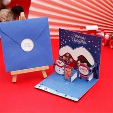Christmas Gift DIY 3D Christmas Card Creative Christmas Eve Greeting Card Folding Card Set - Multicolor - View 3
