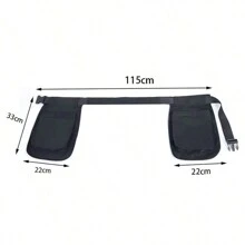 1 件 - 腰围围裙袋多口袋腰带包时尚拉链闭合工具腰包适用于园艺徒步旅行化妆包旅行配件腰包 - 黑色 - 查看 7