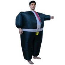 1 Set Inflatable Men In Suits Costume (Fan + Inflatable Suit) For Halloween, Carnival, Festival, Party, Stage Performance (Excluding Batteries) - Black - View 6