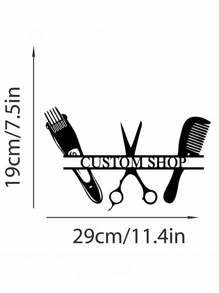 Logotipo de Parede de Metal Vintage Personalizado para Barbearia, Etiqueta de Nome de Barbeiro, Rótulo de Metal Personalizado para Barbearia, Arte de Parede de Metal para Salão de Beleza, Decoração de Parede da Barbearia, Presente para Cabeleireiro, Dia dos Namorados, Decoração do Dia dos Namorados