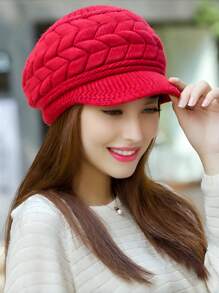 1 件装男士保暖针织帽带帽檐纯色弹力透气针织混纺滑雪帽冬季秋季 - 彩色 - 查看 17