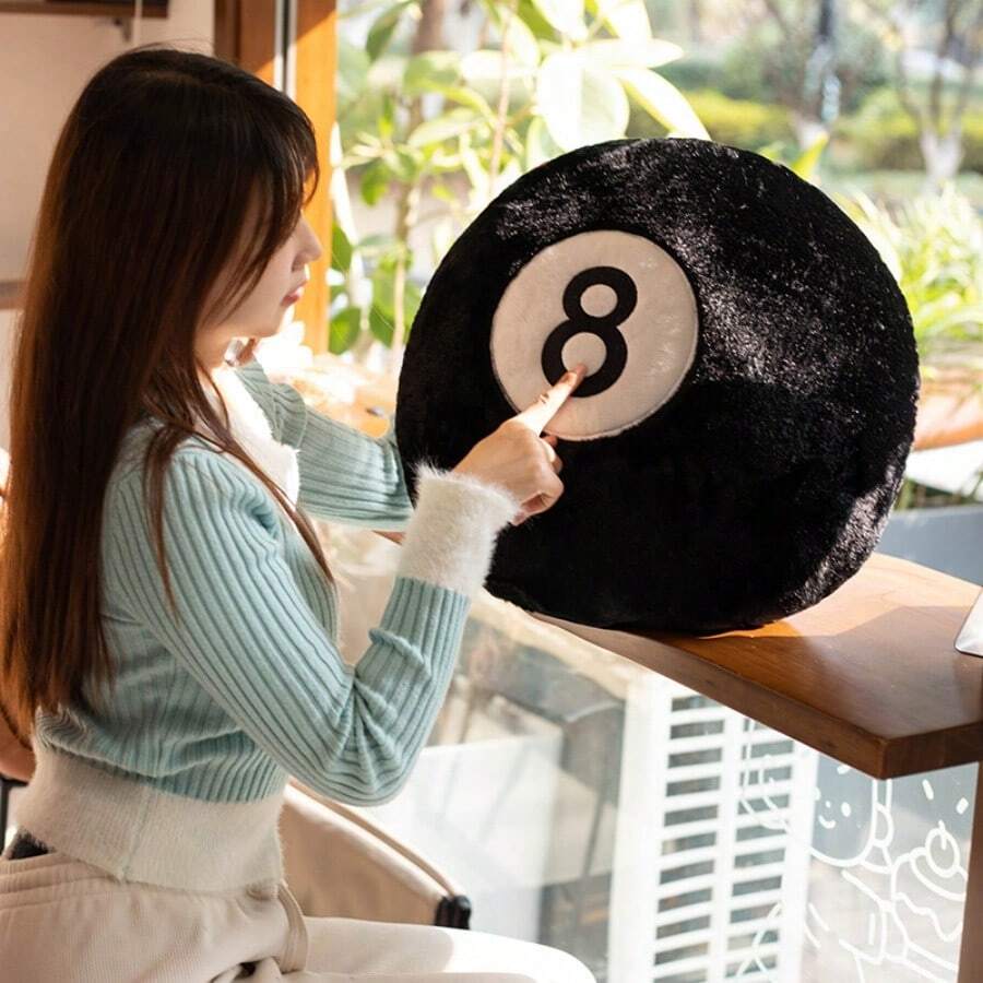 ZctmYBH+ Black Billiards 8 Ball  Pillow, Home Decoration Pillows - 50公分 - 查看 1