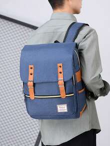 Bộ 3 Balo Trở Lại Trường Balo Cổ Điển Cơ Bản Dung Tích Lớn Nhiều Món & Túi Đeo Chéo & Túi Cầm Tay Ngăn Đựng Máy Tính Xách Tay & Cổng USB Túi Đi Học Balo Đa Năng Đơn Giản Thường Ngày Balo Đi Học Bằng Nylon Màu Trơn Có Dây Đeo Có Thể Điều Chỉnh & Nhiều Ngăn Túi Đựng Sách Túi Có Nắp Nhẹ Di Động Dành Cho Học Sinh Tốt Nghiệp & Thanh Thiếu Niên & Bé Trai Hoàn Hảo Cho Hoạt Động Ngoài Trời & Du Lịch & Trung Học Cơ Sở & Trung Học Phổ Thông & Đại Học & Công Việc & Đi Làm - Màu xanh lam - Xem 8