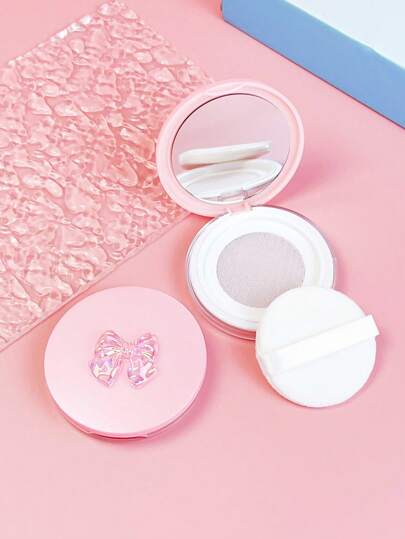 1pc Cute Pink Butterfly Design Powder Compact Case With Powder Puff, 3g Refillable For Makeup And Travel, (Pink),Makeup,Cheap,Room Decor,Vanity,Travel,Bedroom,Makeup Accessories