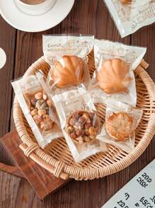 50件万圣节圣诞节烘焙图案饼干糖果包装袋雪花薯片礼品配件密封袋自粘袋样品试用袋 - 彩色 - 查看 9