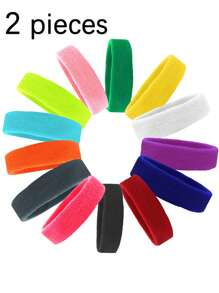 2pcs Yoga & Basketball Sweat-Absorbent Headbands, Suitable For Outdoor Sports And Fitness - Keep Forehead Dry And Comfortable, Sweat-Absorbing Sports Headband Towel - Multicolor - View 5